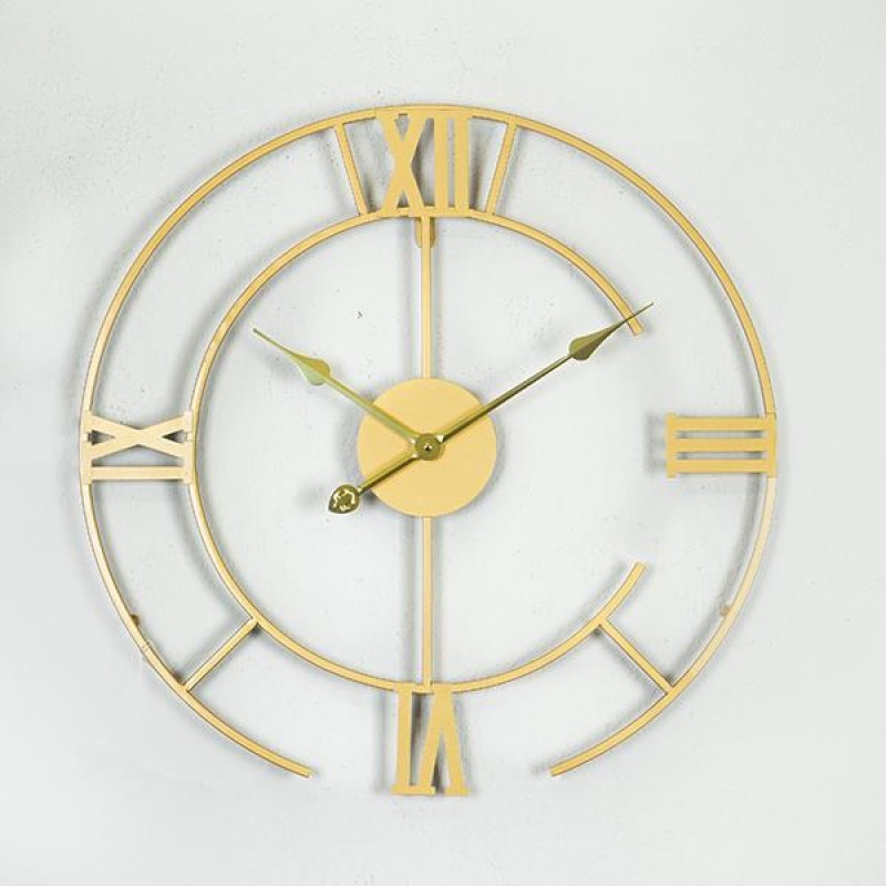 WALL CLOCK, METAL, GOLD, 60x4.5x60cm 753-10019