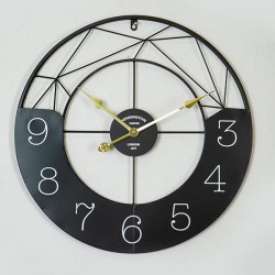 WALL CLOCK, METAL, BLACK-WHITE-GOLD, 60x4.5x60cm 753-10025 WALL CLOCK, METAL, BLACK-WHITE-GOLD, 60x4.5x60cm 753-10025