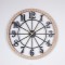 WALL CLOCK, IRON- WOOD, ANTIQUE,BLACK-NATURAL, GOLD60x4.5x60cm 753-10056