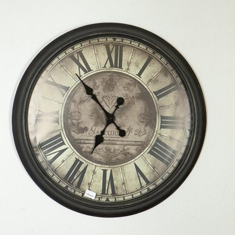 WALL CLOCK, PL, ANTIQUE, BROWN-BEIGE, 76x76x5.7cm 753-12012