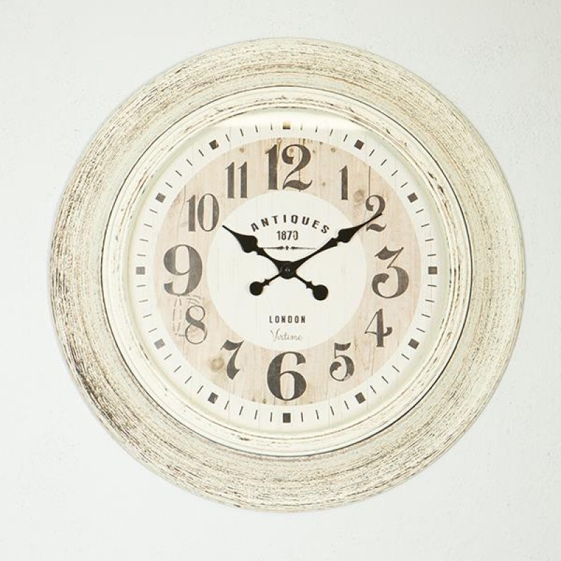WALL CLOCK,  PL, BEIGE-WHITE-BLACK, 61x61x5.8cm 753-12016
