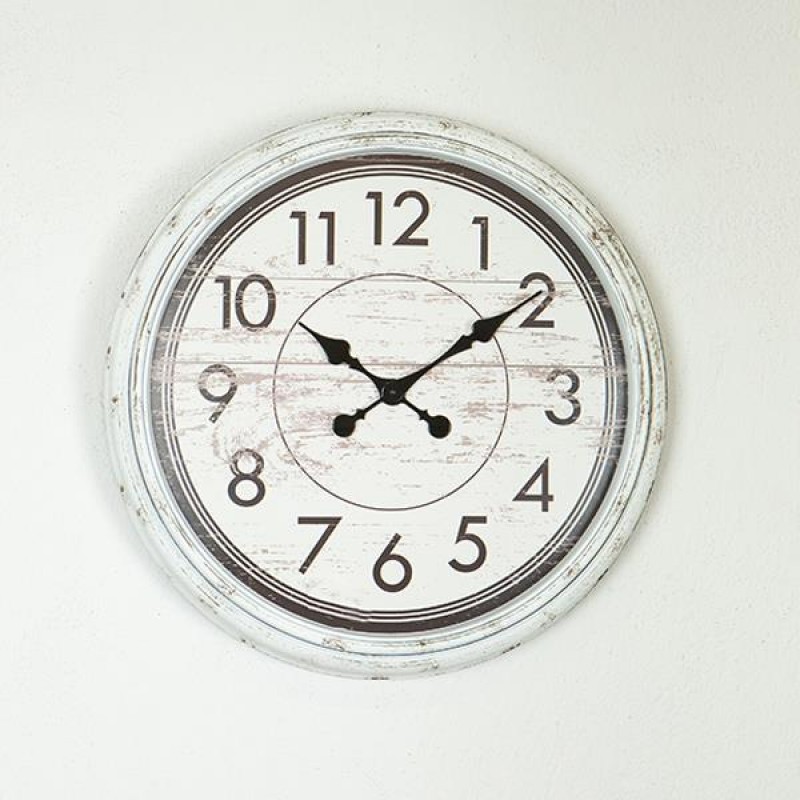 WALL CLOCK, PL, ANTIQUE, WHITE-BROWN, 58x58x8cm 753-12017