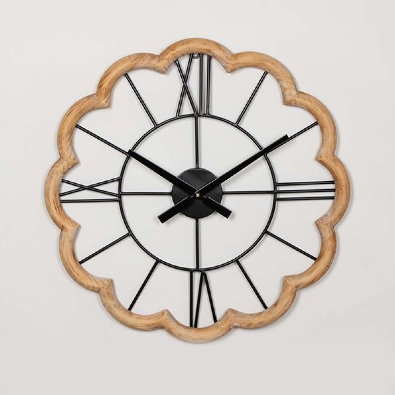 WALL CLOCK, WOODEN, NATURAL COLOR, 50x3x50cm 753-13011