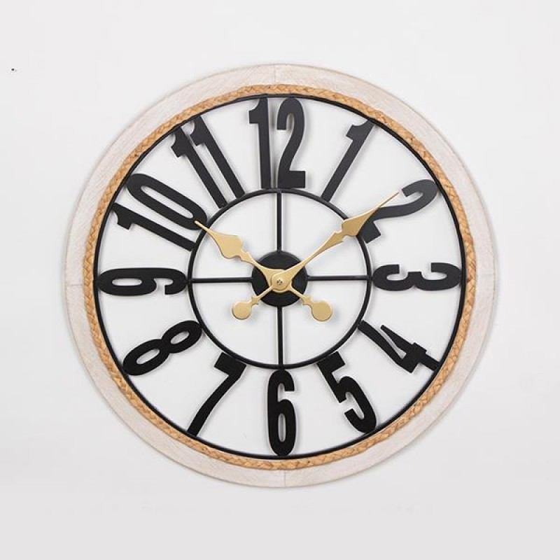 WALL CLOCK, WOOD, WHITE,  60x3,5x60cm 753-13012