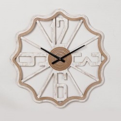 WALL CLOCK, WOODEN, WHITE, 60x3,5x60cm 753-13013 WALL CLOCK, WOODEN, WHITE, 60x3,5x60cm 753-13013