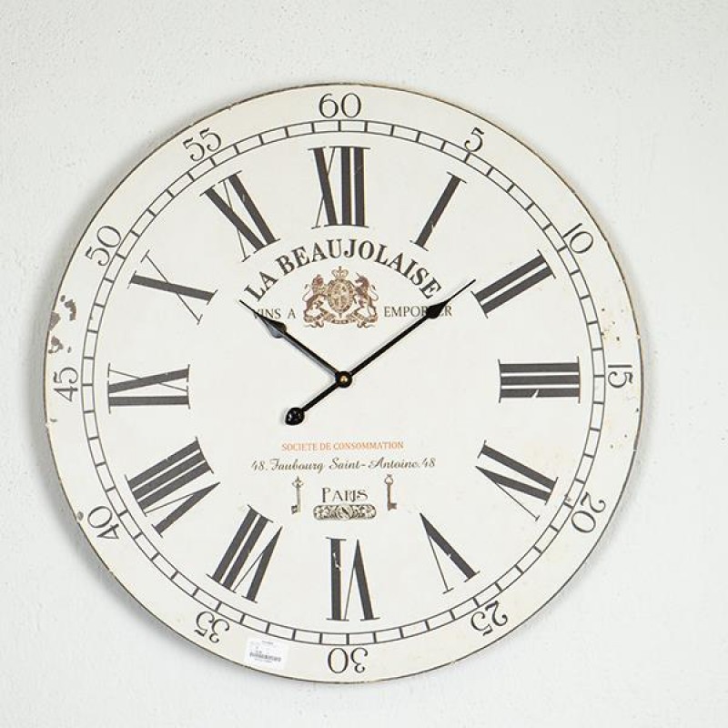 WALL CLOCK,  MDF,  ECRU-BLACK, 58.2x4.3x58.2 753-13029