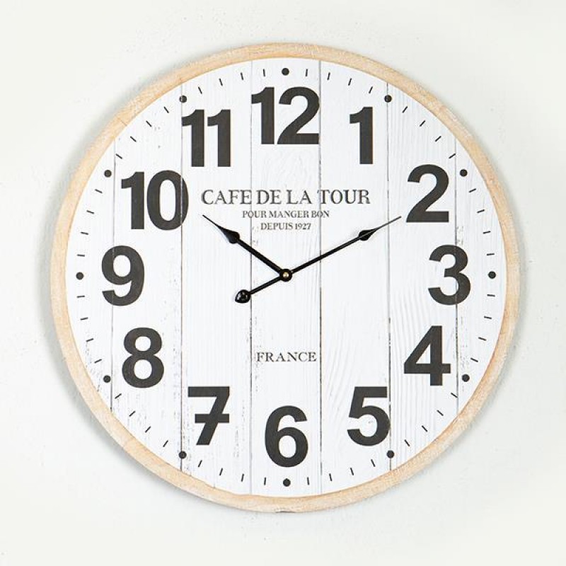 WALL CLOCK,  MDF,  BLACK-WHITE-NATURAL, 58.2x4.3x58.2 753-13034