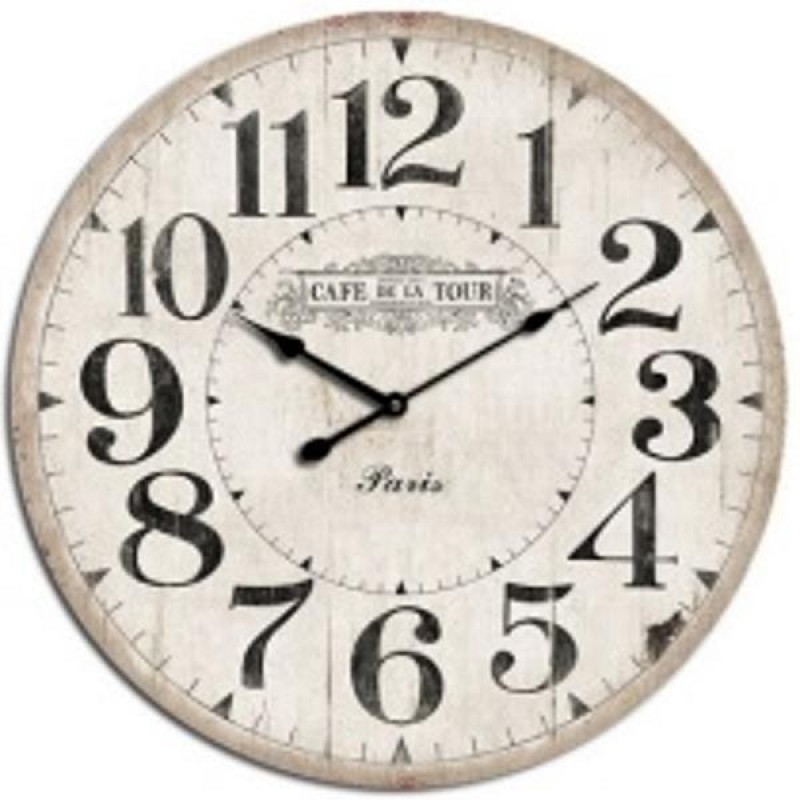 WALL CLOCK,  MDF,  WHITE-BLACK, 58cm 753-13043