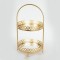 DESSERT TOWER, WOODEN, 2 TIERS, METAL , GOLD, 31x29x54.5cm 754-11014