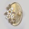 WALL DECOR, METALLIC,  FLOWERS, GOLD-GREY- WHITE , 78.7x99.1x8.9cm 755-10019