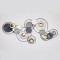 WALL DECOR, METALLIC, CIRCLES, GREY, GOLD & BLACK ,120.0x59.1x5.7cm 755-10033