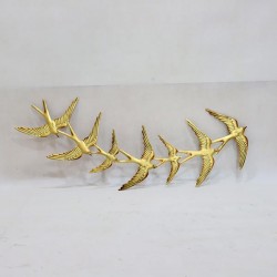 WALL DECOR, METALLIC, BIRDS, GOLD, 81,66x1,3x32,13cm 755-10034