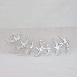 WALL DECOR, METALLIC, BIRDS, SILVER, 81,66x1,3x32,13cm 755-10035