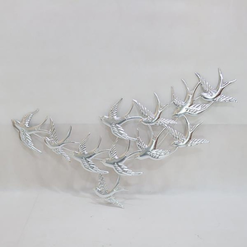 WALL DECOR, METALLIC, BIRDS, SILVER, 99,7x1,3x54,99cm 755-10037