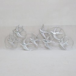 WALL DECOR, METALLIC, BIRDS, SILVER, 67,69x1,27x38,74cm 755-10039