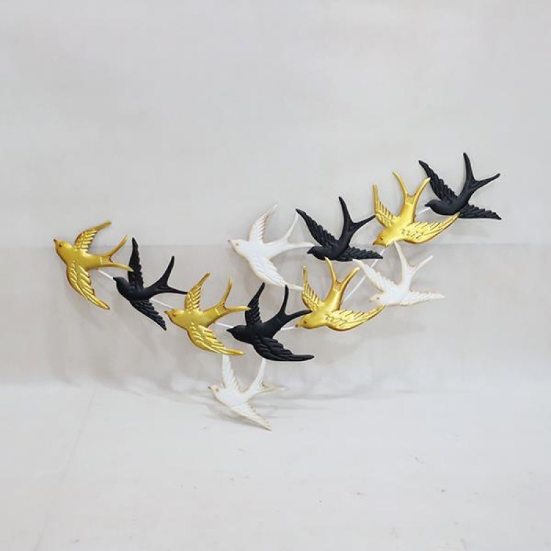 WALL DECOR, METALLIC, BIRDS, SILVER, 100,71x1,7x39,75cm 755-10041