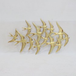 WALL DECOR, METALLIC, BIRDS, GOLD, BLACK & WHITE, 67,69x1,27x38,75cm 755-10042