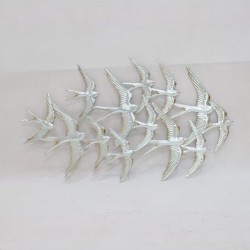 WALL DECOR, METALLIC, BIRDS, GOLD, BLACK & WHITE, 99,7x1,3x54,99cm 755-10043