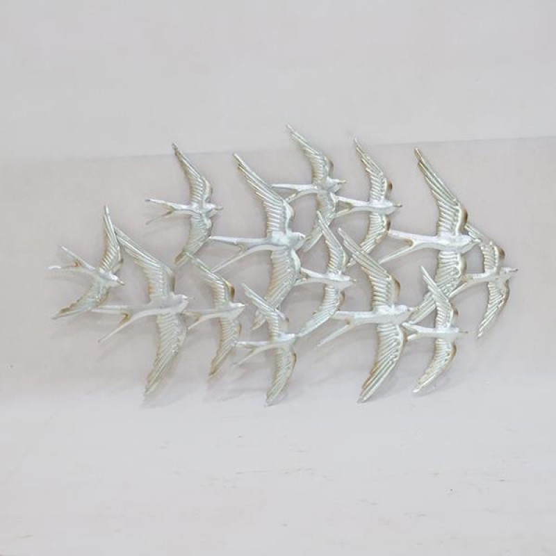 WALL DECOR, METALLIC, BIRDS, GOLD, BLACK & WHITE, 99,7x1,3x54,99cm 755-10043
