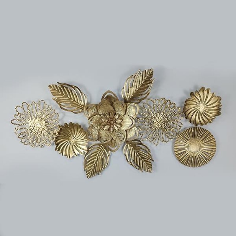 WALL DECOR, METALLIC, FLOWER, GOLD , 96.5x3.5x49cm 755-10045