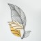 WALL DECOR, METALLIC, GOLD & BLACK, LEAVES DESIGN, 50x2x69CM 755-10047