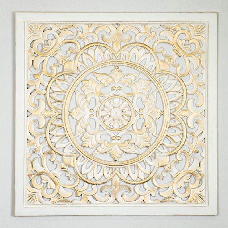 WALL DECOR, WHITE & GOLD FRAME, 80X2.5CM 755-10053