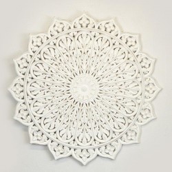 WOOD CARVING, WHITE, 79x79x2cm 755-10060