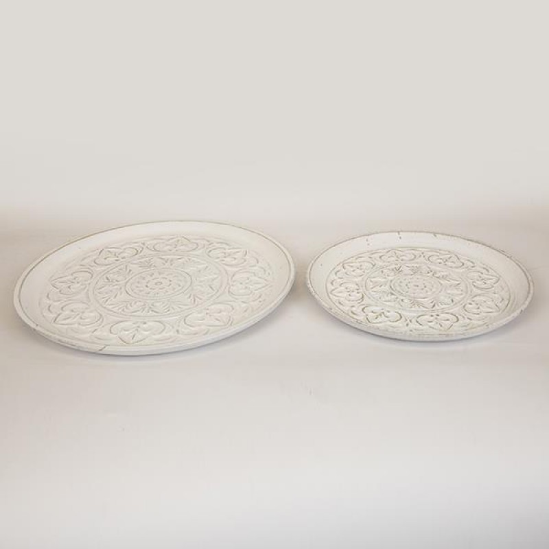 WOOD CARVING, WHITE, 35x35x2cm 755-10062