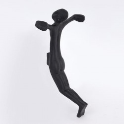 WALL DECOR, MAN, PLAIN, METALLIC, BLACK, 20x13x29cm 755-10081