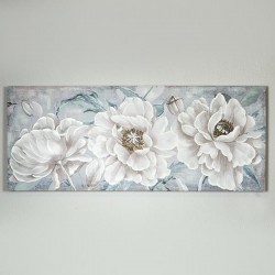 CANVAS WALL ART, FLOWERS,GOLD- WHITE & BLUE, 55x135x3cm 755-12022 CANVAS WALL ART, FLOWERS,GOLD- WHITE & BLUE, 55x135x3cm 755-12022