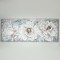 CANVAS WALL ART, FLOWERS,GOLD- WHITE & BLUE, 55x135x3cm 755-12022
