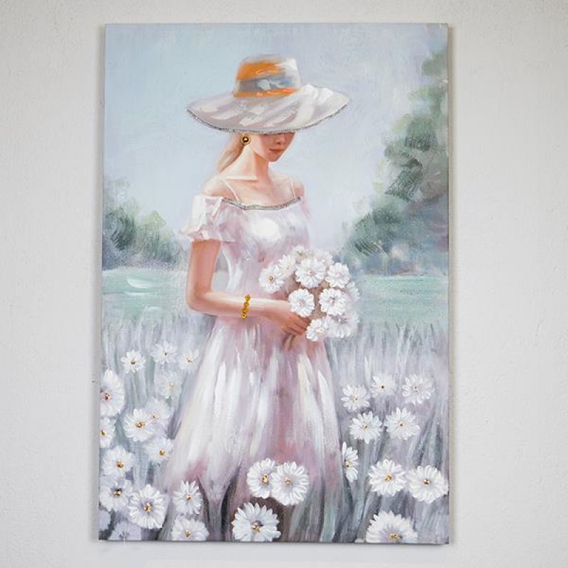CANVAS WALL ART, GIRL IN MEADOW, 60x90x3cm 755-12052