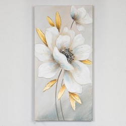 CANVAS WALL ART, FLOWER, WHITE & GOLD, 60x90x3cm 755-12053 CANVAS WALL ART, FLOWER, WHITE & GOLD, 60x90x3cm 755-12053