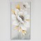 CANVAS WALL ART, FLOWER, WHITE & GOLD, 60x90x3cm 755-12053