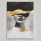 CANVAS PRINT, WOMANS FACE ,BLACK-WHITE-GOLD, 50x70cm 755-12073