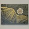 CANVAS PRINT, ABSTRACT ART ΜΟΟN, BLACK-GOLD-BEIGE, 60x80cm 755-12096