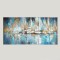 CANVAS  PAINTING, BOATS,  WHITE-BLUE-GOLD, 120x3x60cm 755-12111