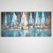 CANVAS  PAINTING, BOATS,  WHITE-BLUE-ΒΕΙGE, 120x3x60cm 755-12112