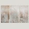 CANVAS PAINTING, 3PCS, FERN LEAVES WITH GLITTER, GOLD-BEIGE-WHITE, 90x2.5x60cm 755-12115