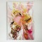 CANVAS  PAINTING, ABSTRACT ART, WHITE-PINK-GOLD-BLACK, 70x100x2,5cm 755-12117