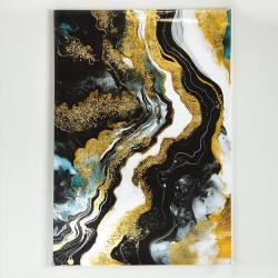 CANVAS PAINTING, ABSTRACT ART, WHITE-GOLD-BLACK, 70x100x2,5cm 755-12119 CANVAS PAINTING, ABSTRACT ART, WHITE-GOLD-BLACK, 70x100x2,5cm 755-12119