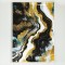 CANVAS  PAINTING, ABSTRACT ART, WHITE-GOLD-BLACK, 70x100x2,5cm 755-12119