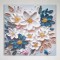КАНВАС КАРТИНА ЦВЕТЯ РОЗОВО-СИНЬО 80X80 СМ