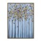 CANVAS PAINTING, BRANCHES WITH GOLD LEAVES, LIGHT BLUE, 60x80x3.5cm 755-12125
