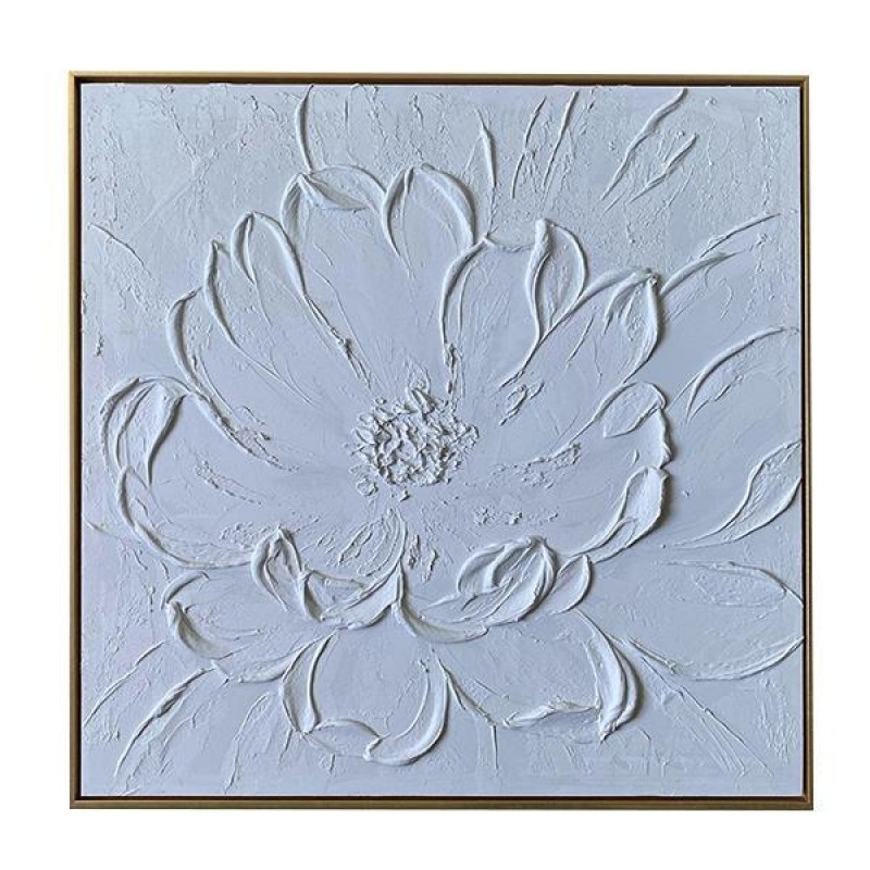 CANVAS  PAINTING, FLOWER, WHITE, 80x80x3.5cmcm 755-12134