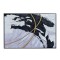 CANVAS  PAINTING, ABSTRACT ART, WHITE-BLACK-GREY-GOLD, 120x80x3.5cm 755-12140