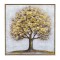 CANVAS  PAINTING,GOLD FRAME, TREE, BROWN & GOLD, 60x60x3.5cm 755-12142