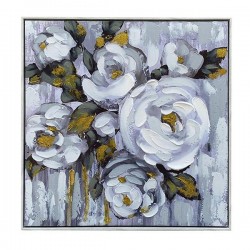 CANVAS PAINTING, FLOWERS, BROWN & GOLD, 60x60x3.5cm 755-12143 CANVAS PAINTING, FLOWERS, BROWN & GOLD, 60x60x3.5cm 755-12143