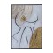 CANVAS  PAINTING, FEMALE, BEIGE-WHITE-BLACK & GOLD, 50x70x3.5cm 755-12145