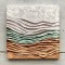 CANVAS  PAINTING, WAVES, WHITE, LIGHT GREEN & LIGHT  BROWN, 60x60x2.3cm 755-12150
